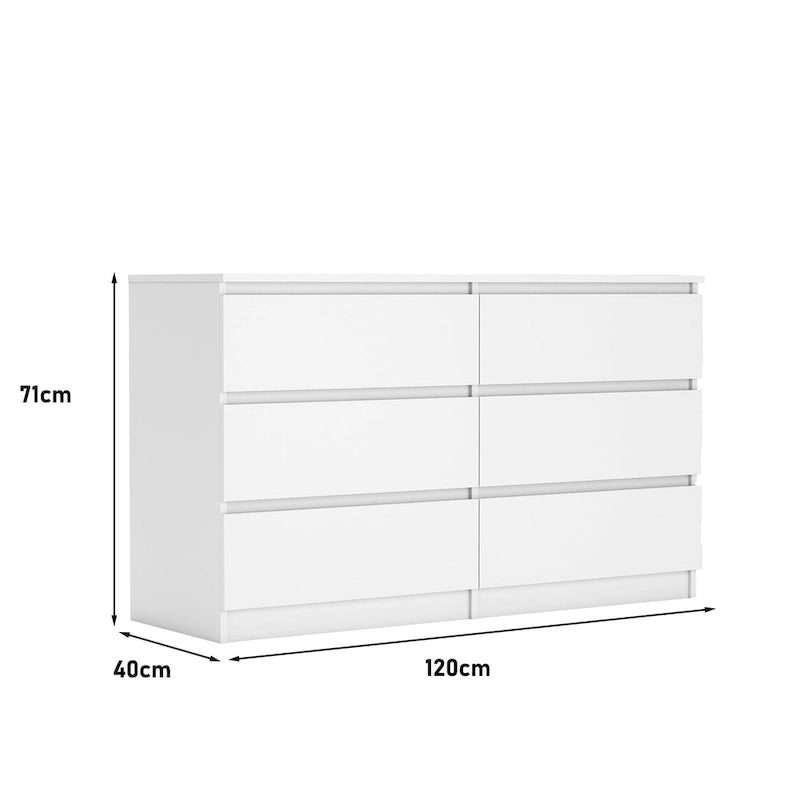 Large 6 Drawers Chest of Drawer Dressers Table