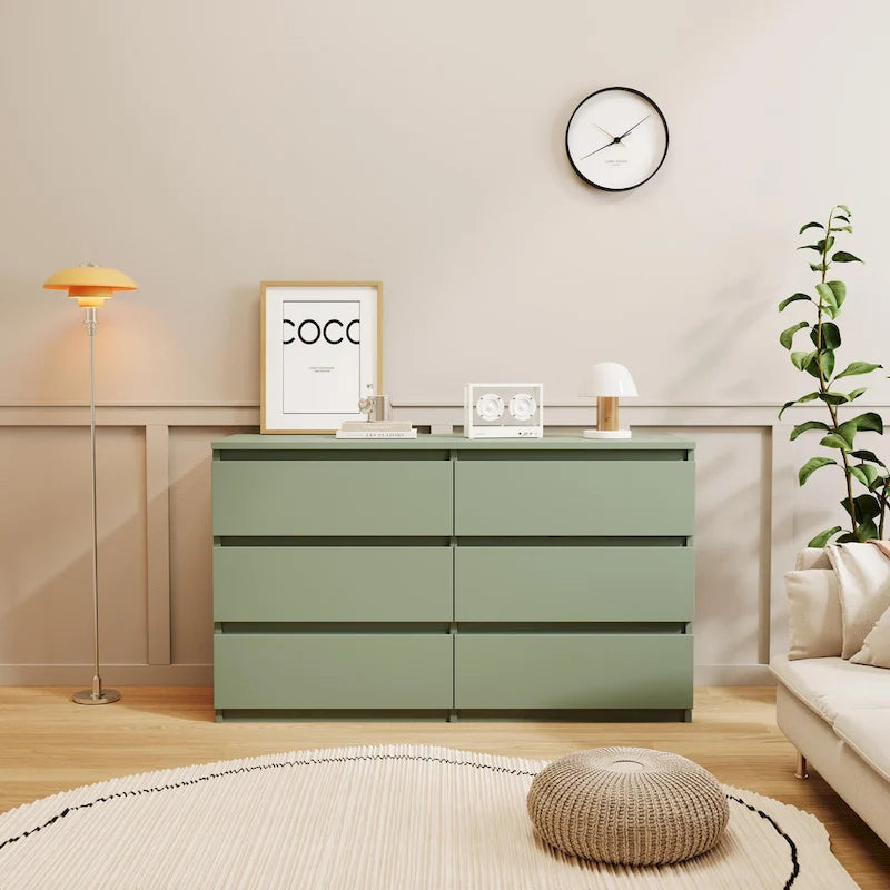 Large 6 Drawers Chest of Drawer Dressers Table