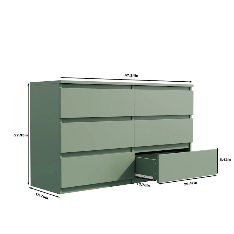 Large 6 Drawers Chest of Drawer Dressers Table