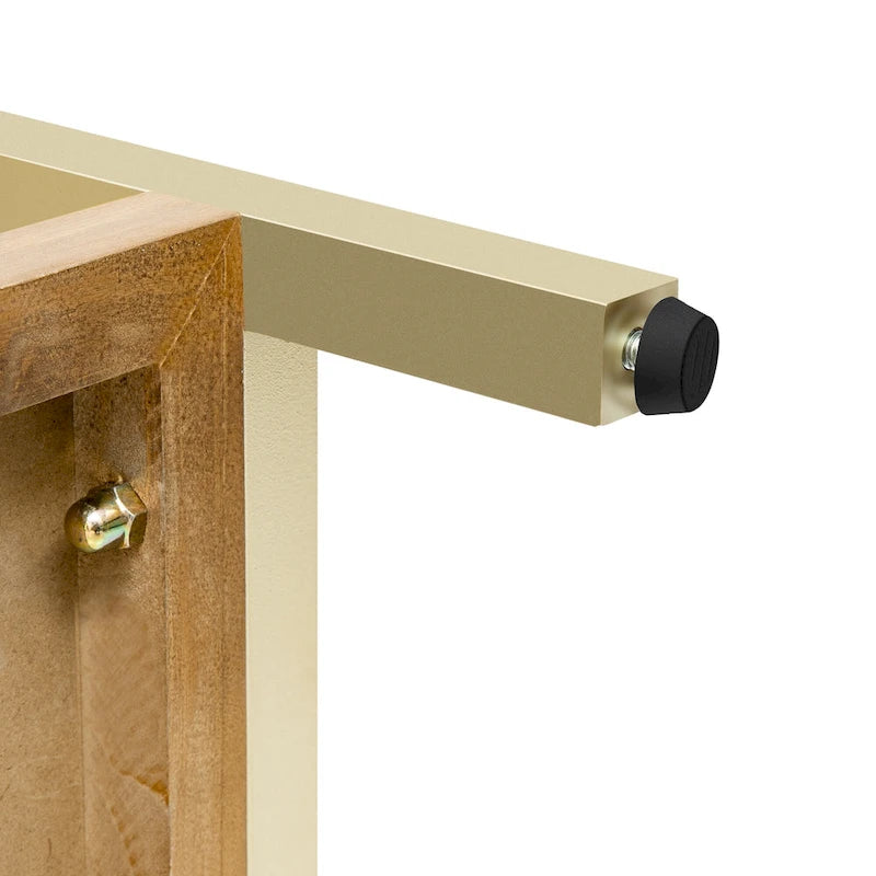 45.5 MDF Retro Console Table with Gold Accents, 2 Storage Drawers and Geometric Design