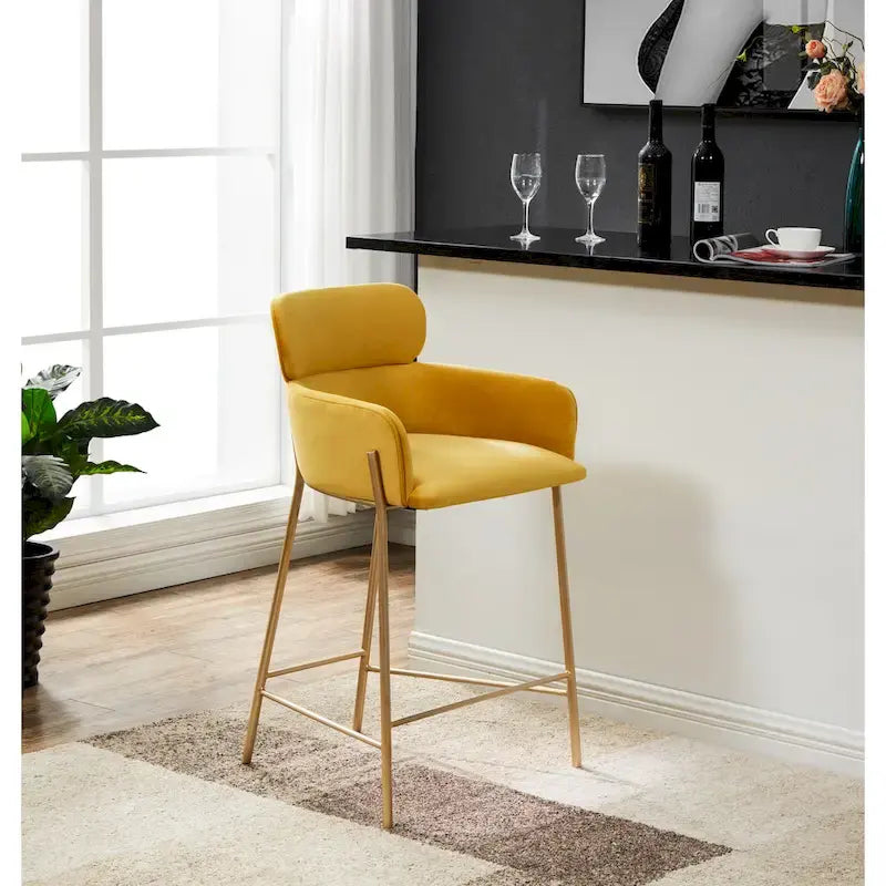 26-Inch Velvet Counter Stool, 23"W x 21"D x 38"H