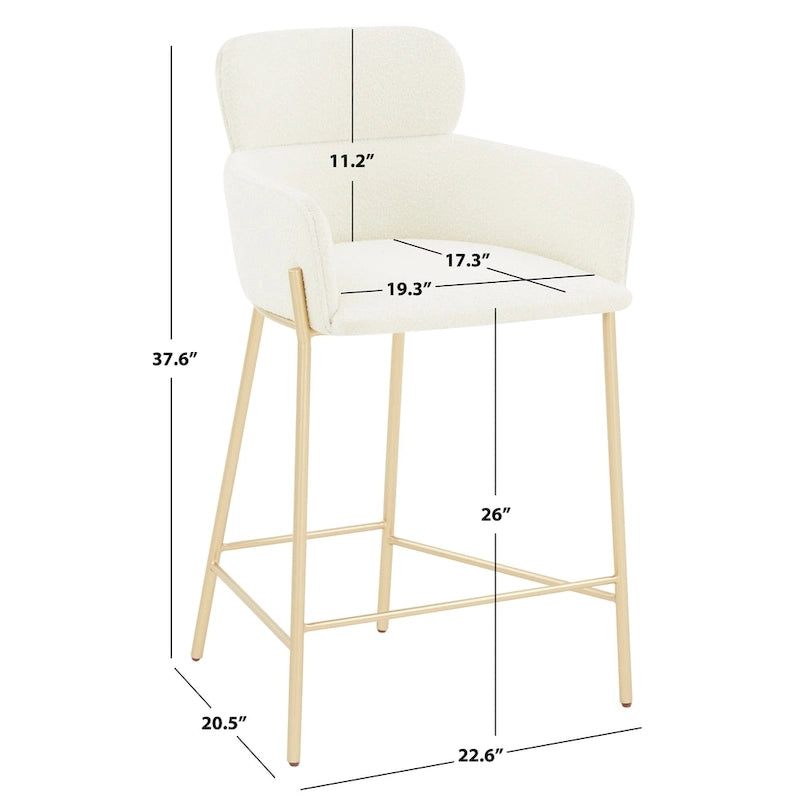 26-Inch Velvet Counter Stool, 23"W x 21"D x 38"H
