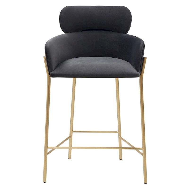 26-Inch Velvet Counter Stool, 23"W x 21"D x 38"H