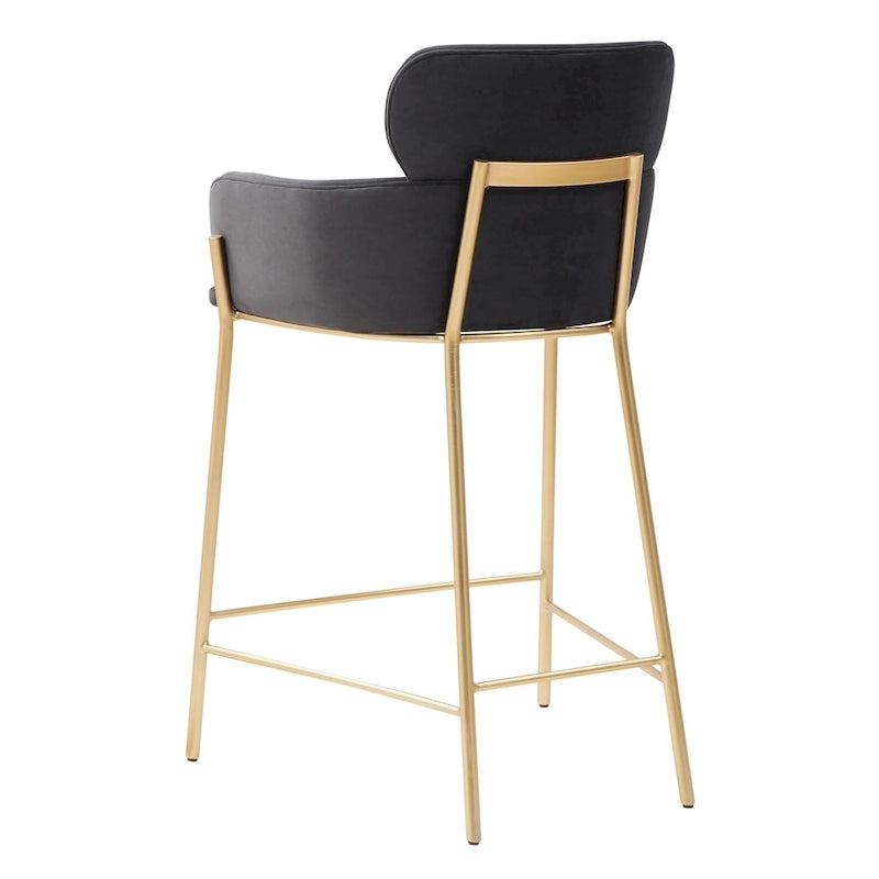 26-Inch Velvet Counter Stool, 23"W x 21"D x 38"H