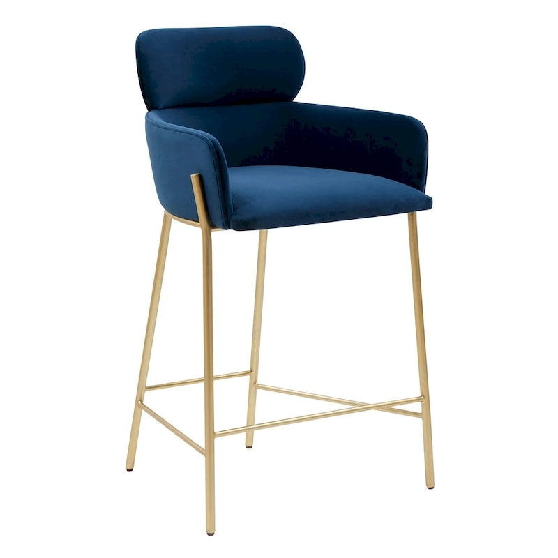 26-Inch Velvet Counter Stool, 23"W x 21"D x 38"H