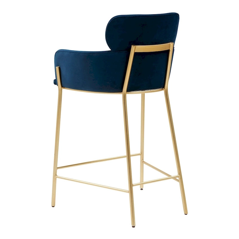 26-Inch Velvet Counter Stool, 23"W x 21"D x 38"H