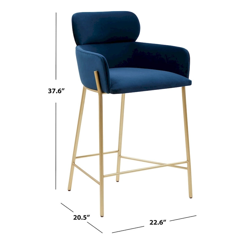 26-Inch Velvet Counter Stool, 23"W x 21"D x 38"H