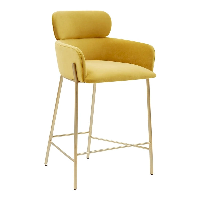 26-Inch Velvet Counter Stool, 23"W x 21"D x 38"H