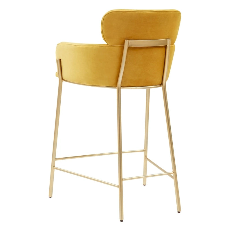 26-Inch Velvet Counter Stool, 23"W x 21"D x 38"H