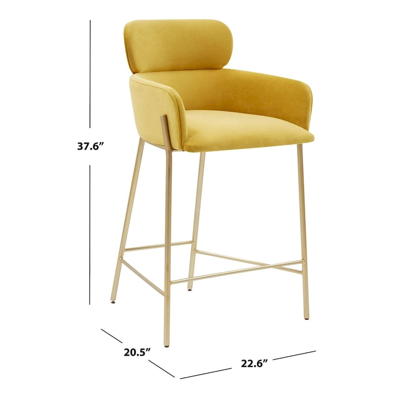 26-Inch Velvet Counter Stool, 23"W x 21"D x 38"H