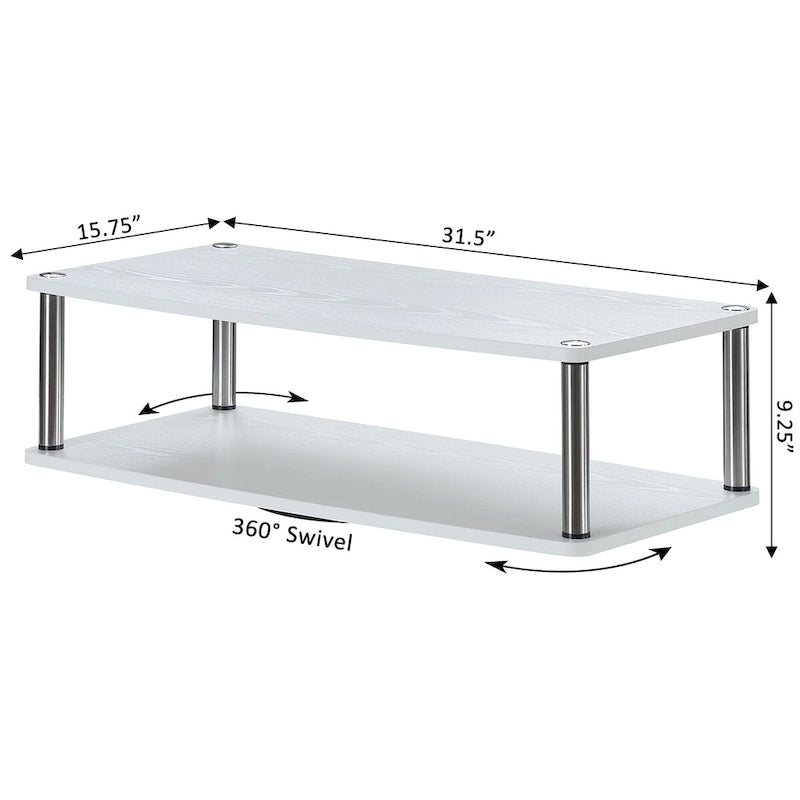 XL Double Tier 360° Swivel TV Riser for TVs up to 37 Inches
