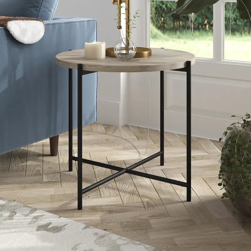 Round Side Table with MDF Top, 23.63" Wide