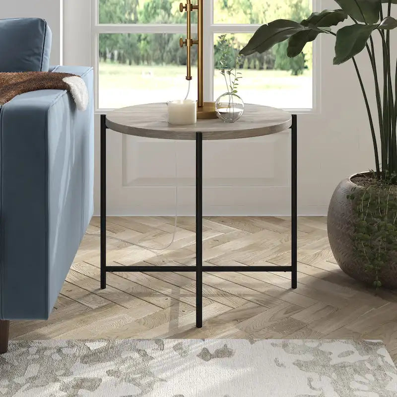 Round Side Table with MDF Top, 23.63" Wide