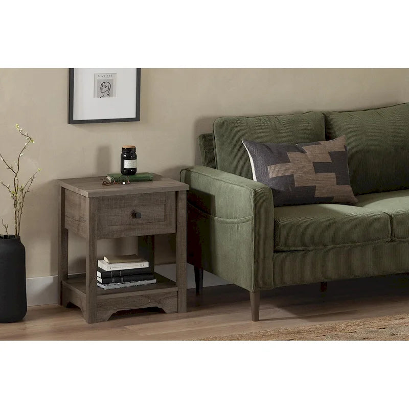 End Table with Drawer and Bottom Shelf