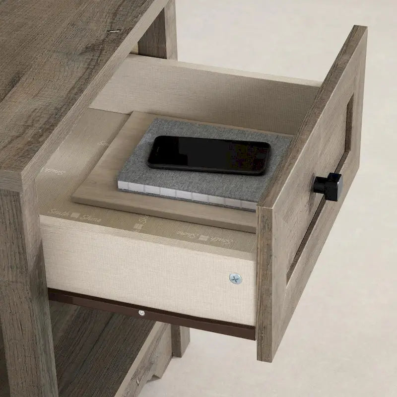 End Table with Drawer and Bottom Shelf