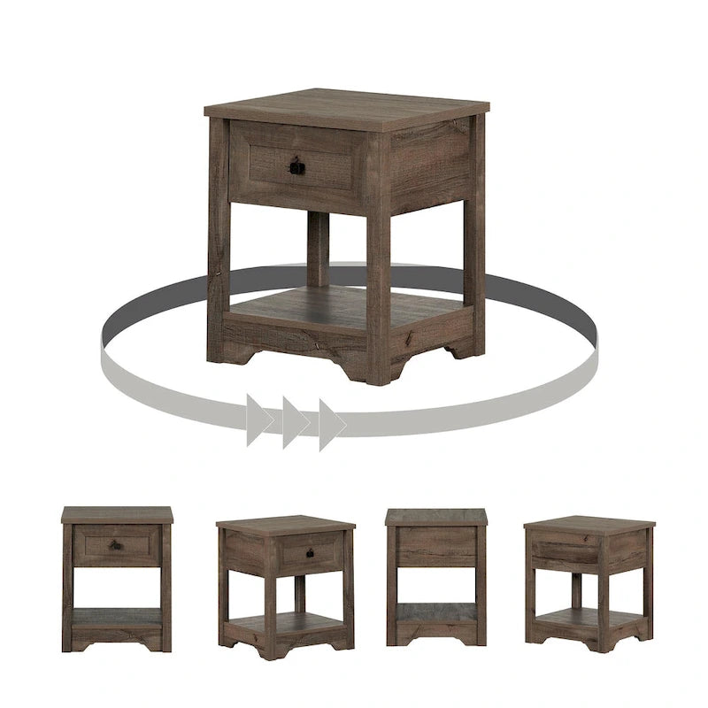 End Table with Drawer and Bottom Shelf
