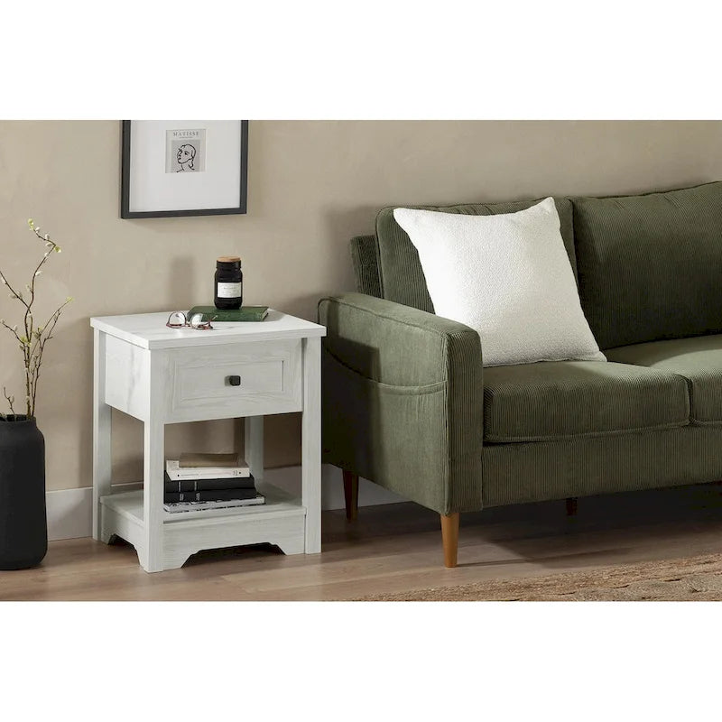 End Table with Drawer and Bottom Shelf