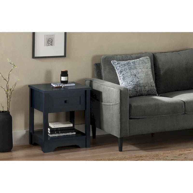 End Table with Drawer and Bottom Shelf