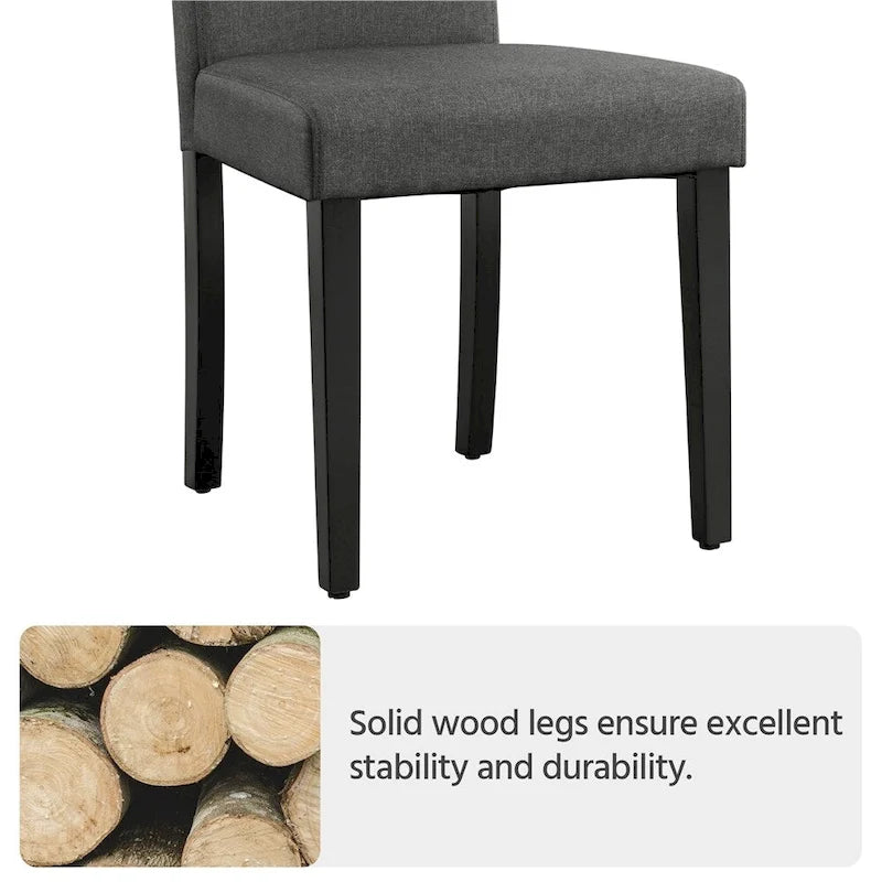 4pcs Upholstered Fabric Dining Chairs with Solid Wood Legs For Dining Room - N/A