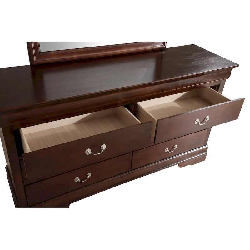 Bedroom Dresser with Real Wood Veneer and Dovetail Drawers