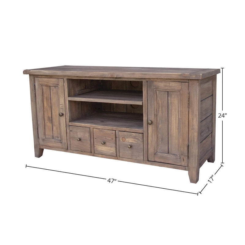 47 Wide Small Media Unit, Light Brown