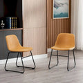 Modern Faux Leather Dining Chairs with Metal Frame (Set of 2) - Water Resistant