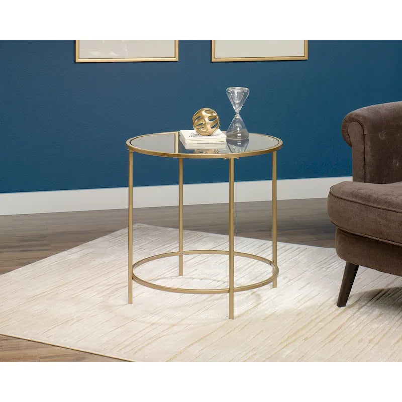 Int Lux Side Table Round Satin Gold