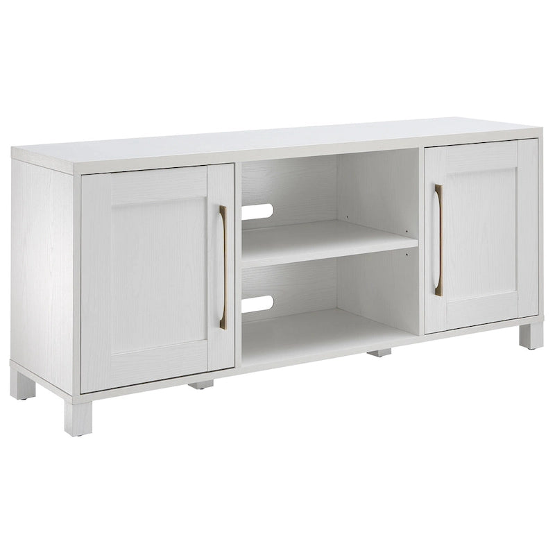 58" TV Stand with Enclosed Cabinets and Adjustable Shelves