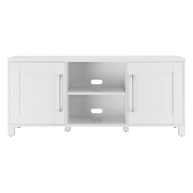 58" TV Stand with Enclosed Cabinets and Adjustable Shelves