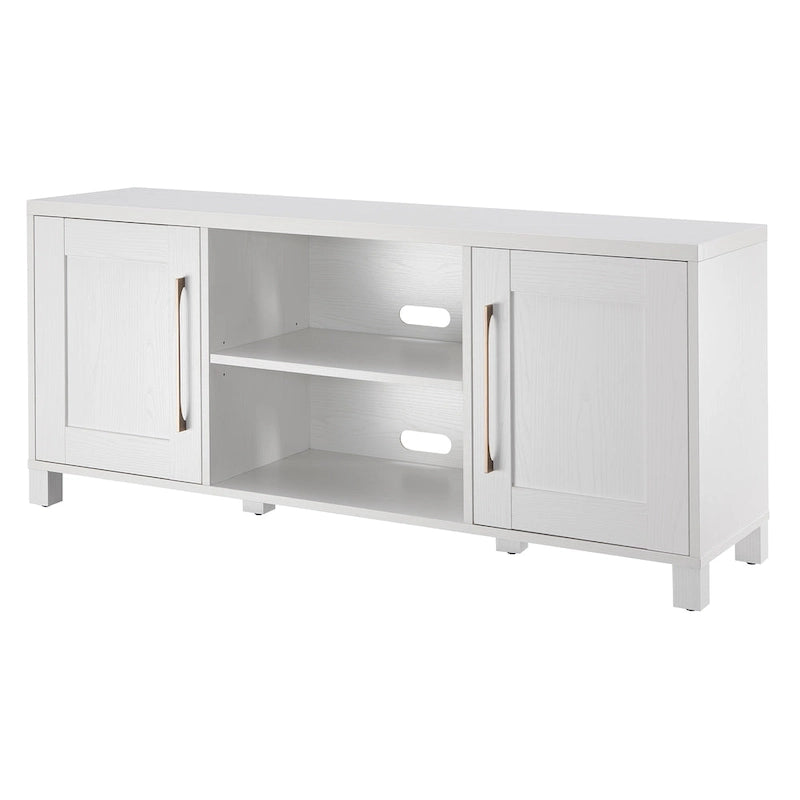 58" TV Stand with Enclosed Cabinets and Adjustable Shelves