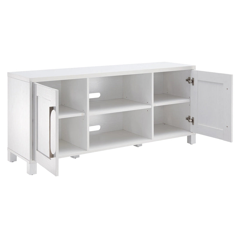 58" TV Stand with Enclosed Cabinets and Adjustable Shelves