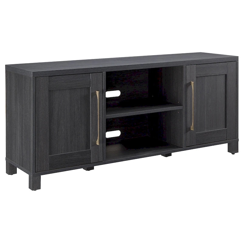 58" TV Stand with Enclosed Cabinets and Adjustable Shelves