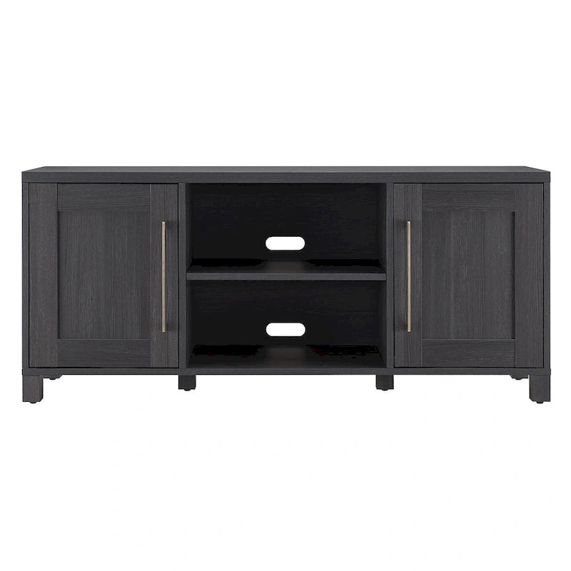 58" TV Stand with Enclosed Cabinets and Adjustable Shelves