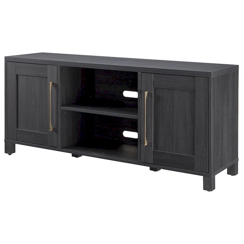 58" TV Stand with Enclosed Cabinets and Adjustable Shelves