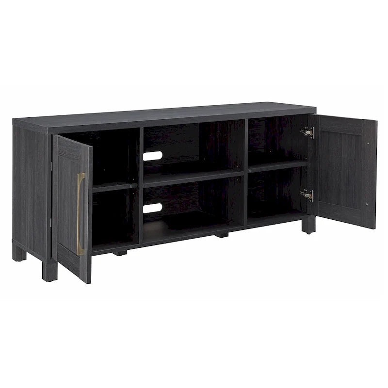 58" TV Stand with Enclosed Cabinets and Adjustable Shelves