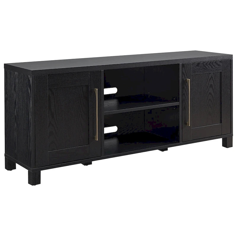 58" TV Stand with Enclosed Cabinets and Adjustable Shelves