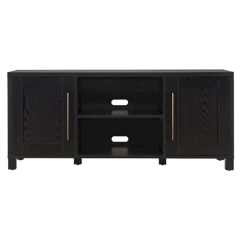 58" TV Stand with Enclosed Cabinets and Adjustable Shelves