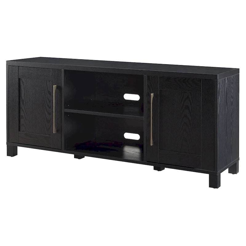58" TV Stand with Enclosed Cabinets and Adjustable Shelves