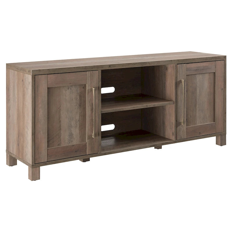 58" TV Stand with Enclosed Cabinets and Adjustable Shelves