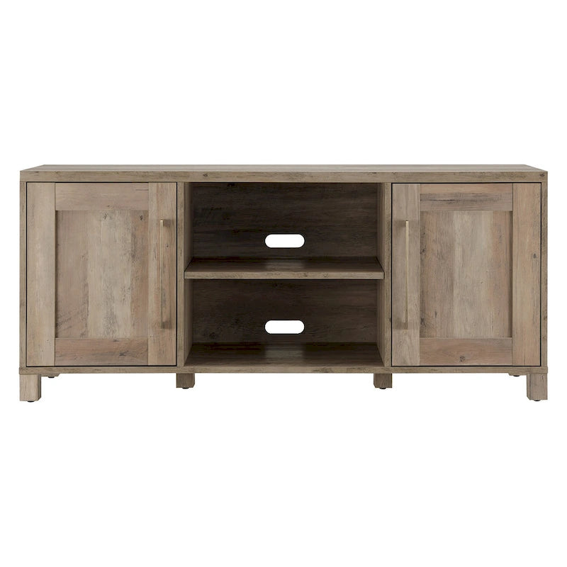 58" TV Stand with Enclosed Cabinets and Adjustable Shelves