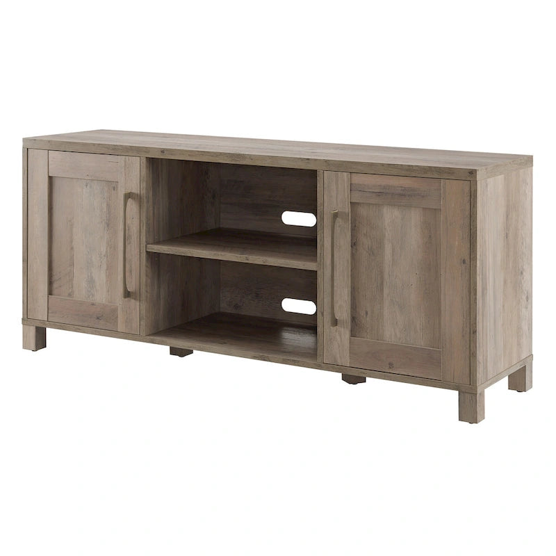 58" TV Stand with Enclosed Cabinets and Adjustable Shelves