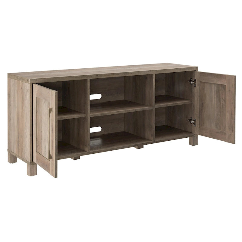 58" TV Stand with Enclosed Cabinets and Adjustable Shelves