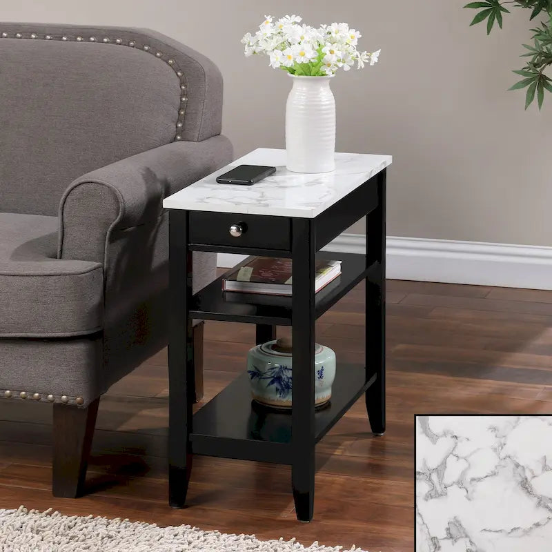 1-Drawer Chairside End Table with Shelves