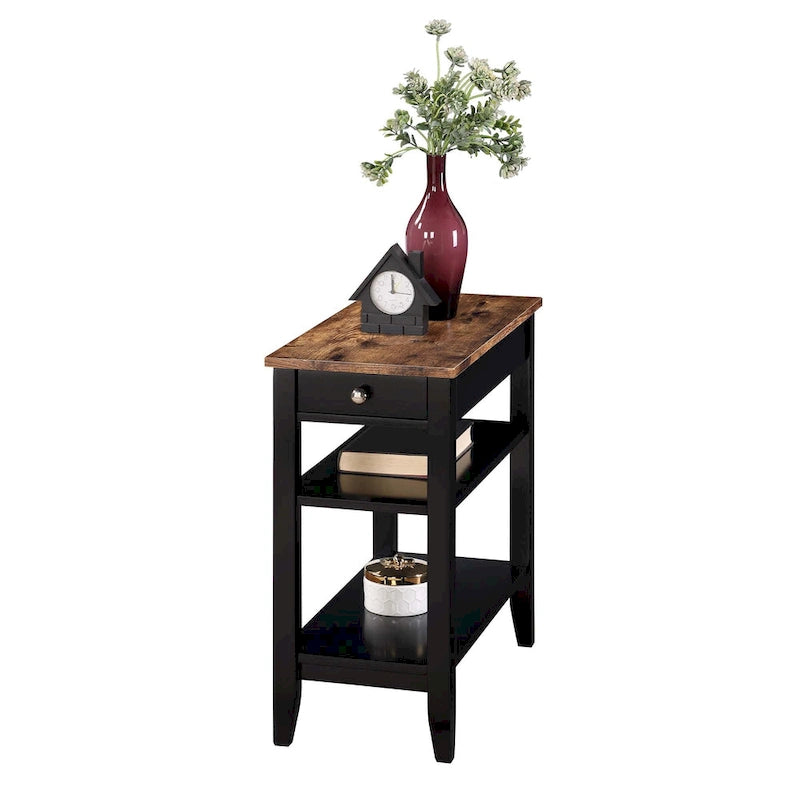 1-Drawer Chairside End Table with Shelves