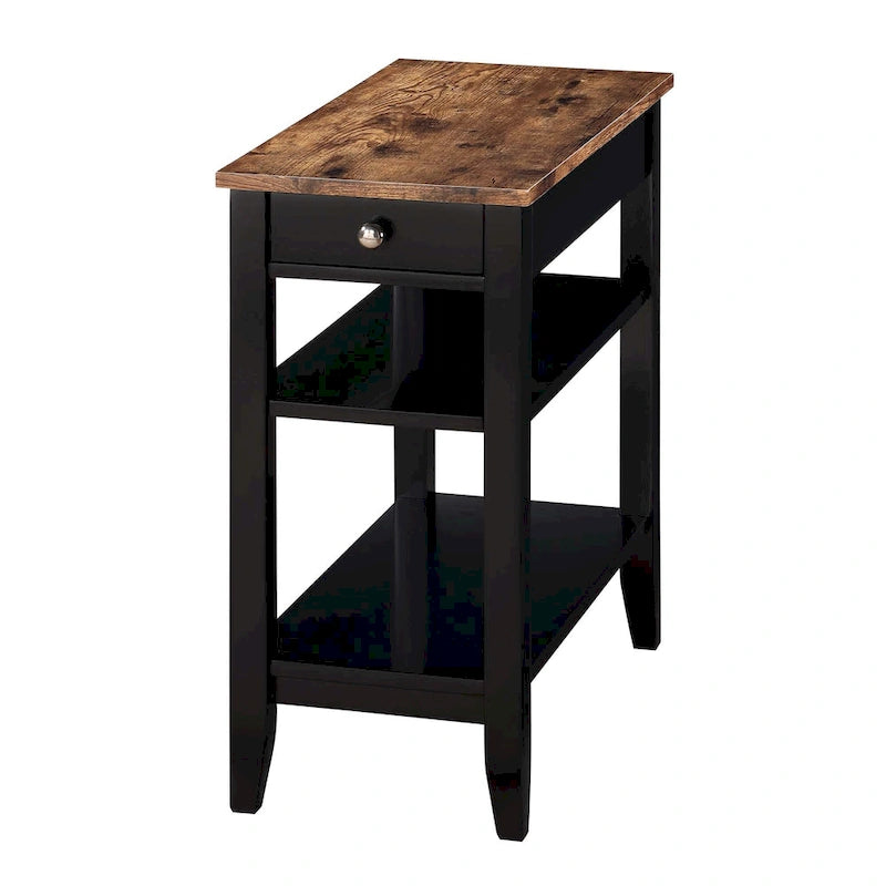 1-Drawer Chairside End Table with Shelves