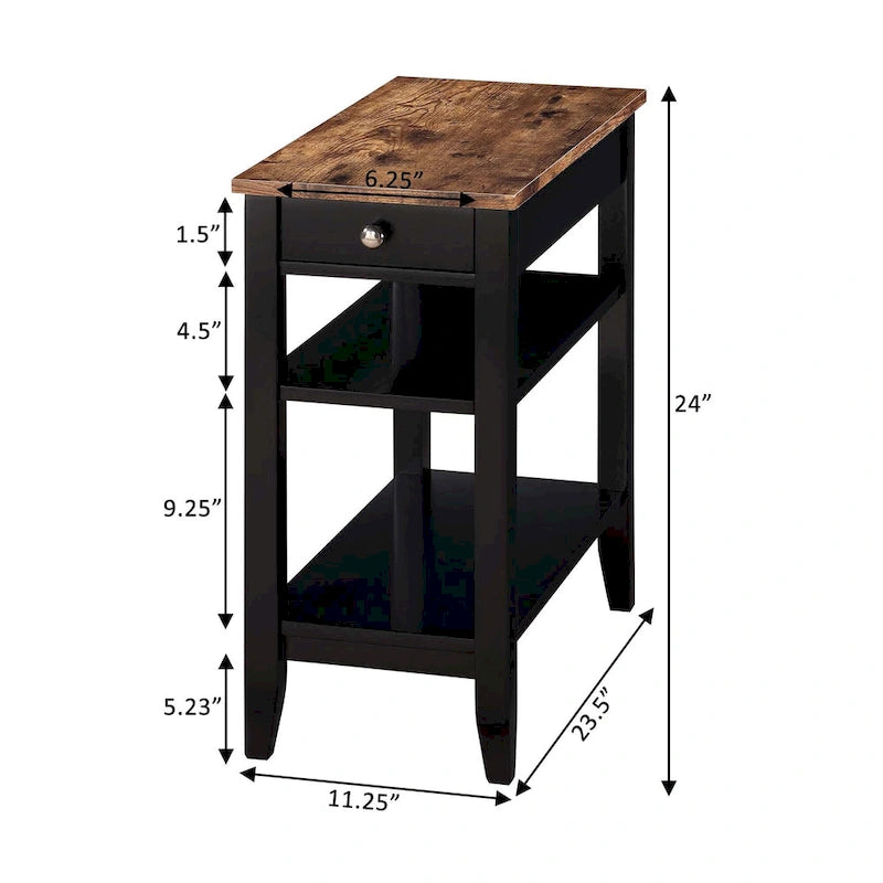 1-Drawer Chairside End Table with Shelves