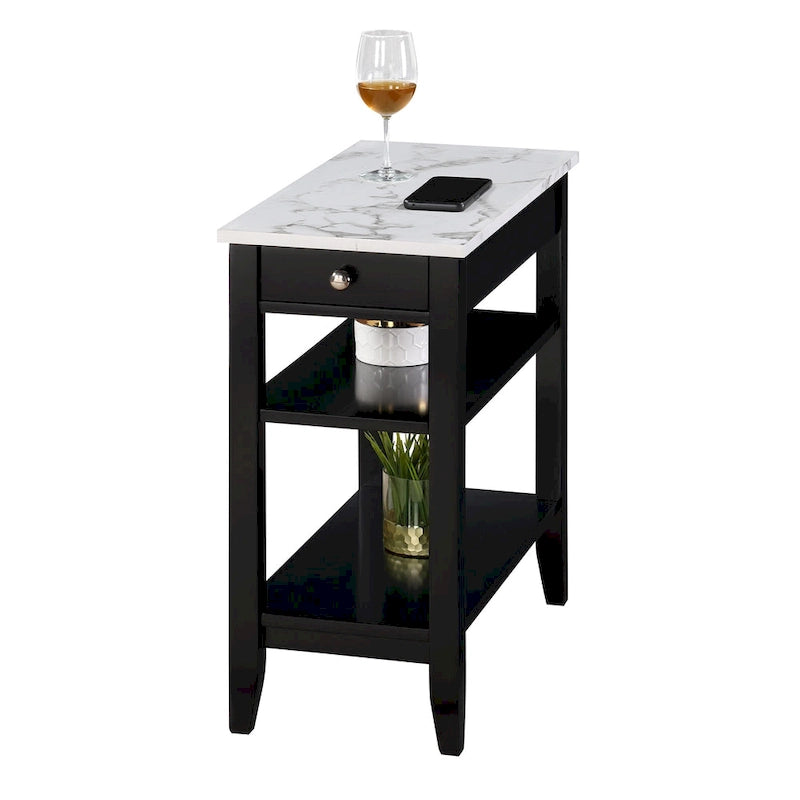 1-Drawer Chairside End Table with Shelves