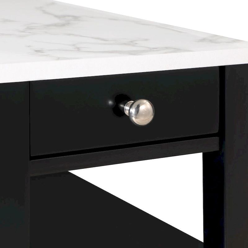 1-Drawer Chairside End Table with Shelves