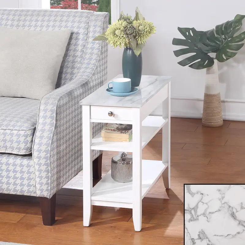 1-Drawer Chairside End Table with Shelves