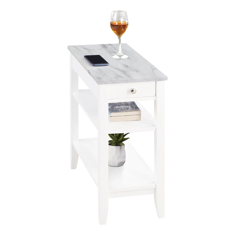 1-Drawer Chairside End Table with Shelves